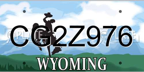 CG2Z976 Wyoming License Plate