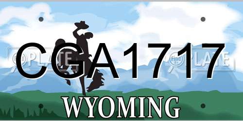 CGA1717 Wyoming License Plate