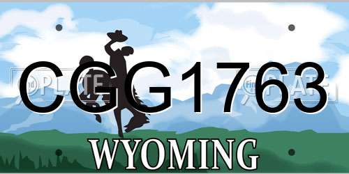 CGG1763 Wyoming License Plate