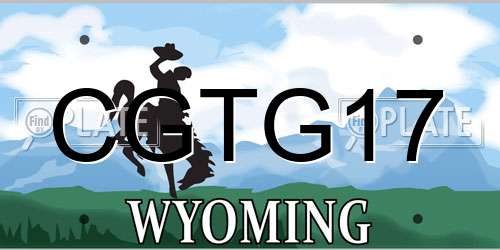 CGTG17 Wyoming License Plate