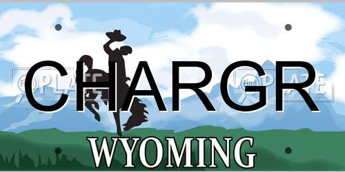 CHARGR Wyoming License Plate
