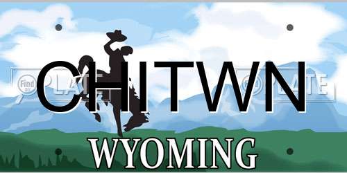 CHITWN Wyoming License Plate