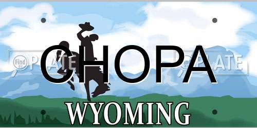CHOPA Wyoming License Plate