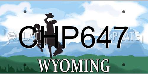 CHP647 Wyoming License Plate