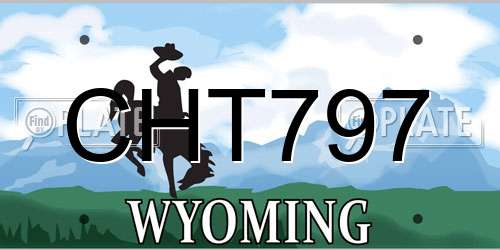 CHT797 Wyoming License Plate