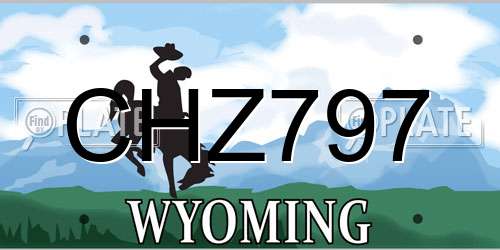 CHZ797 Wyoming License Plate