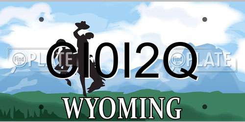 CI0I2Q Wyoming License Plate