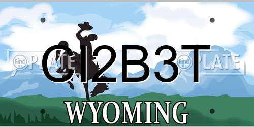 CI2B3T Wyoming License Plate