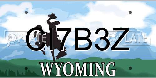 CI7B3Z Wyoming License Plate