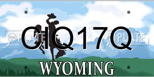 CIQ17Q Wyoming License Plate