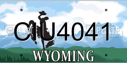 CIU4041 Wyoming License Plate