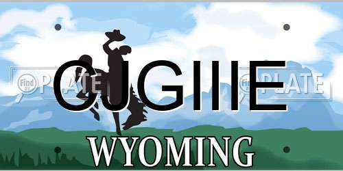 CJGIIIE Wyoming License Plate