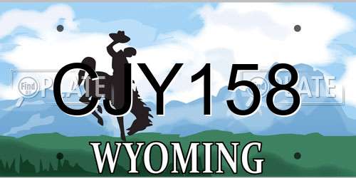 CJY158 Wyoming License Plate