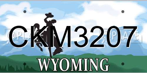 CKM3207 Wyoming License Plate