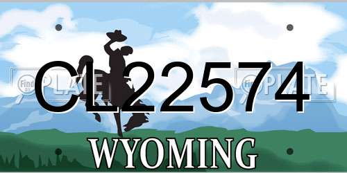 CL22574 Wyoming License Plate