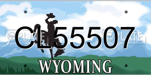 CL55507 Wyoming License Plate
