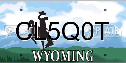 CL5Q0T Wyoming License Plate