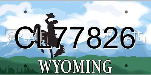 CL77826 Wyoming License Plate