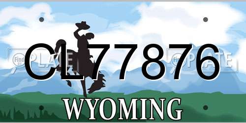 CL77876 Wyoming License Plate