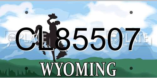 CL85507 Wyoming License Plate