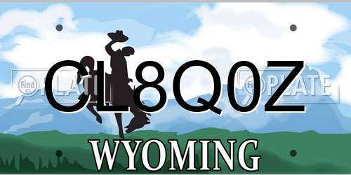 CL8Q0Z Wyoming License Plate