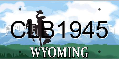 CLB1945 Wyoming License Plate