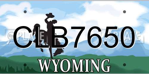 CLB7650 Wyoming License Plate