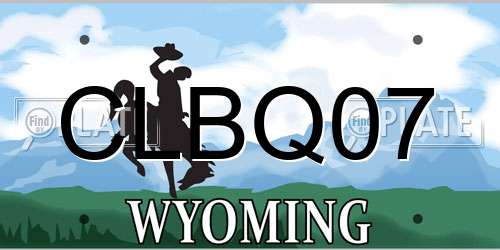 CLBQ07 Wyoming License Plate