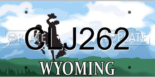 CLJ262 Wyoming License Plate