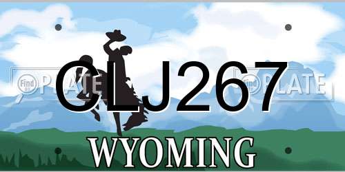 CLJ267 Wyoming License Plate