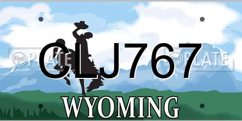 CLJ767 Wyoming License Plate