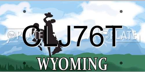 CLJ76T Wyoming License Plate