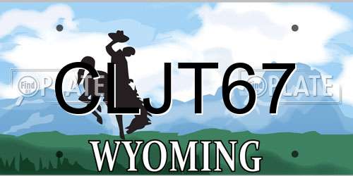 CLJT67 Wyoming License Plate