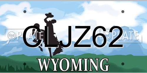CLJZ62 Wyoming License Plate