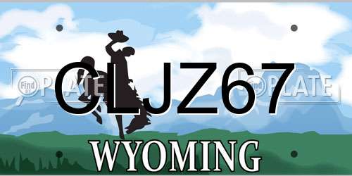CLJZ67 Wyoming License Plate