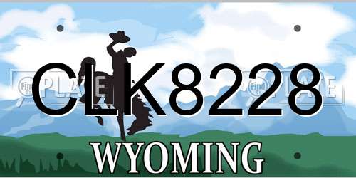 CLK8228 Wyoming License Plate