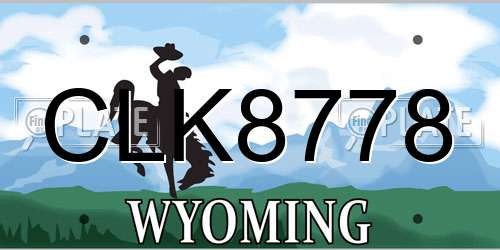 CLK8778 Wyoming License Plate
