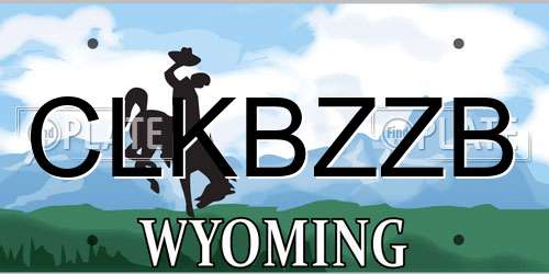 CLKBZZB Wyoming License Plate