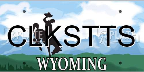 CLKSTTS Wyoming License Plate