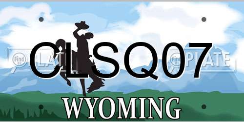 CLSQ07 Wyoming License Plate