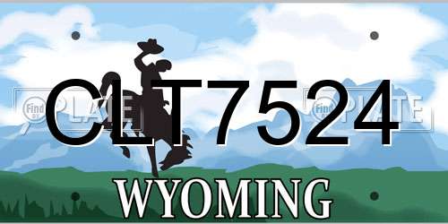 CLT7524 Wyoming License Plate