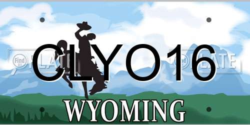 CLYO16 Wyoming License Plate