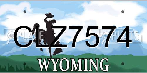 CLZ7574 Wyoming License Plate