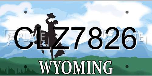 CLZ7826 Wyoming License Plate