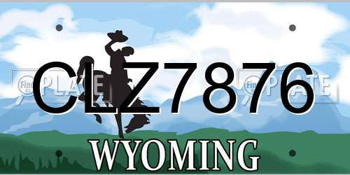 CLZ7876 Wyoming License Plate