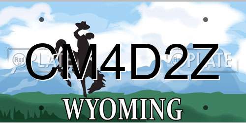 CM4D2Z Wyoming License Plate