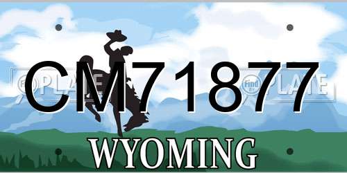 CM71877 Wyoming License Plate