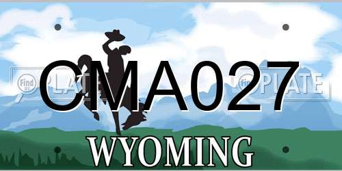 CMA027 Wyoming License Plate