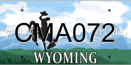 CMA072 Wyoming License Plate