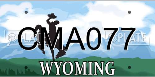 CMA077 Wyoming License Plate